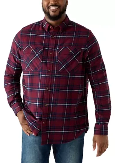 Big & Tall Long Sleeve Woven Flannel Shirt