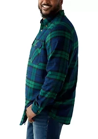 Big & Tall Long Sleeve Woven Flannel Shirt