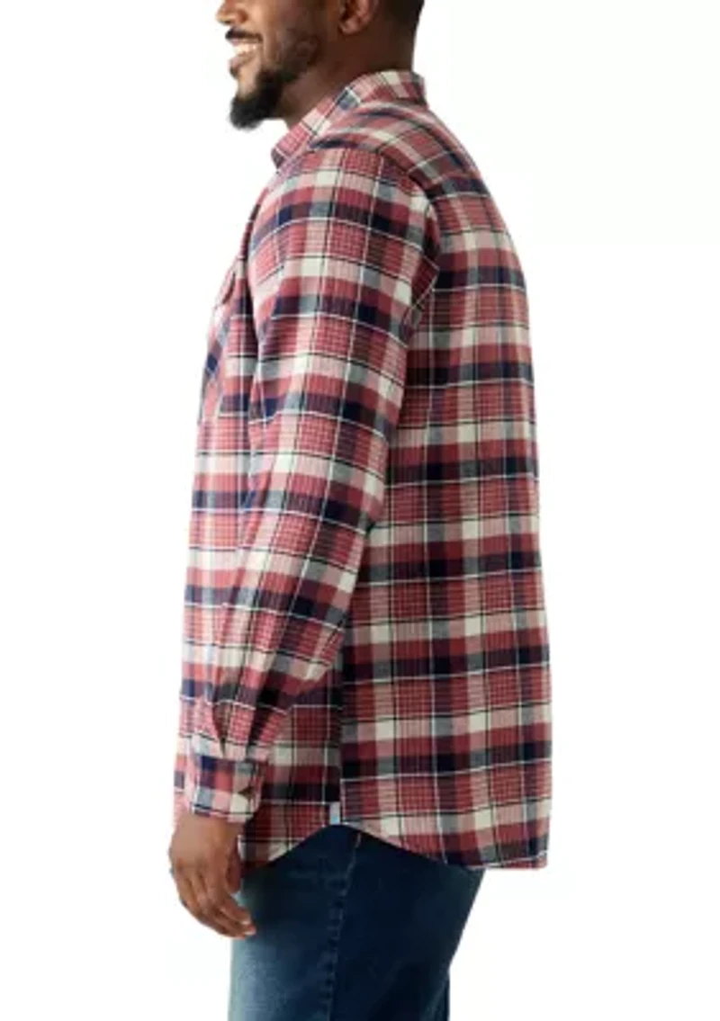 Big & Tall Long Sleeve Woven Flannel Shirt