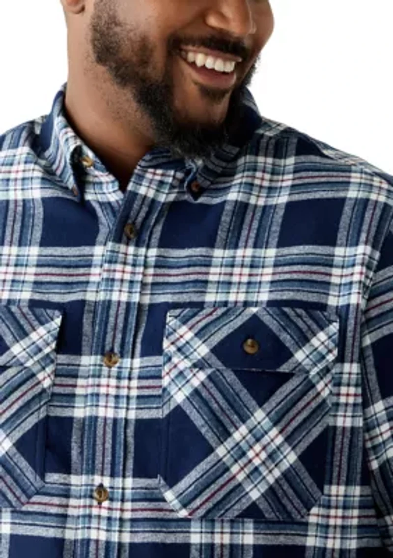 Big & Tall Long Sleeve Woven Flannel Shirt