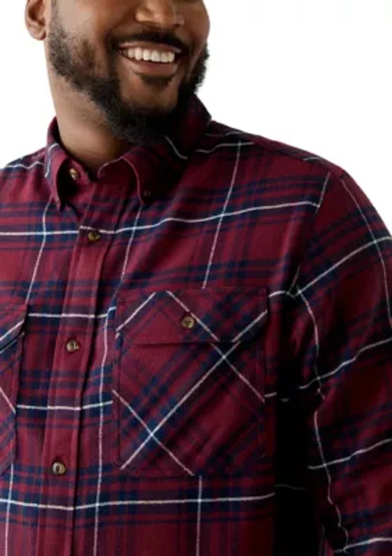Big & Tall Long Sleeve Woven Flannel Shirt