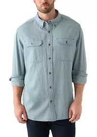Big & Tall Long Sleeve Solid Flannel Shirt