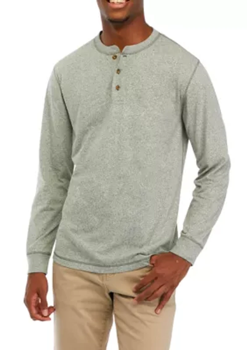 Long Sleeve Jaspe Henley Shirt