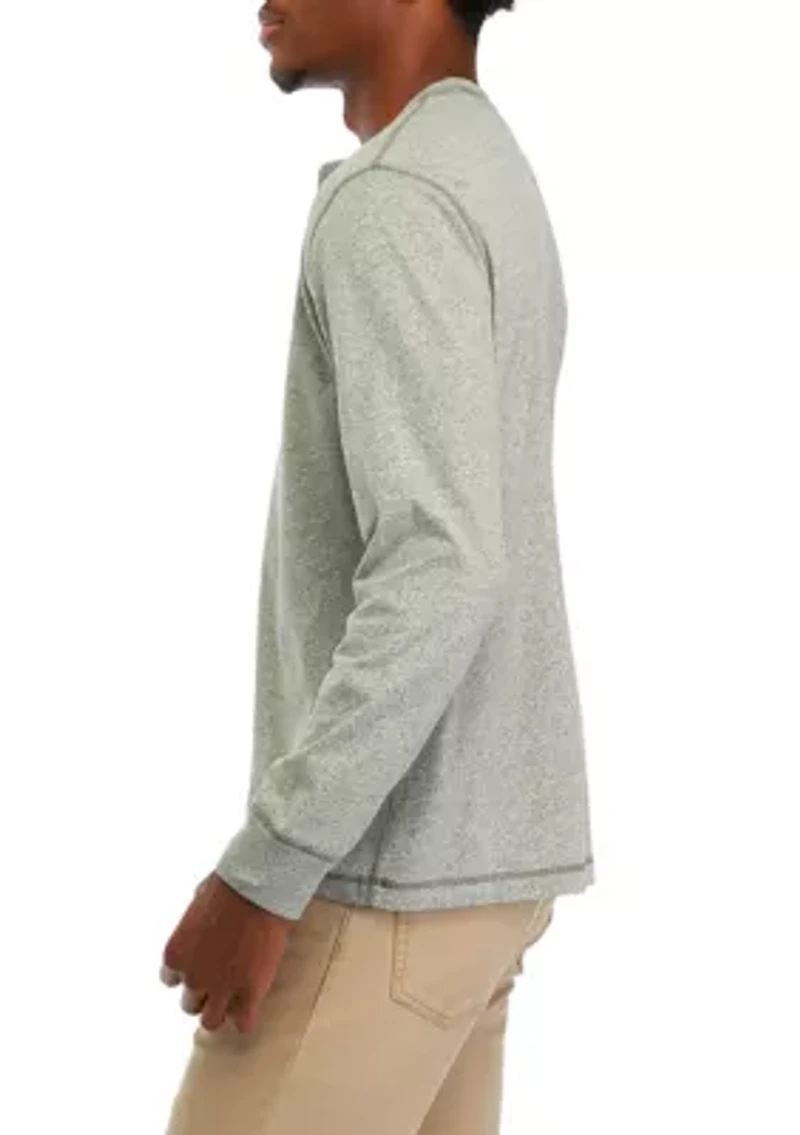 Long Sleeve Jaspe Henley Shirt