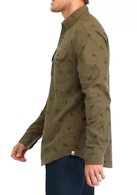 Long Sleeve Printed Flannel Shirt