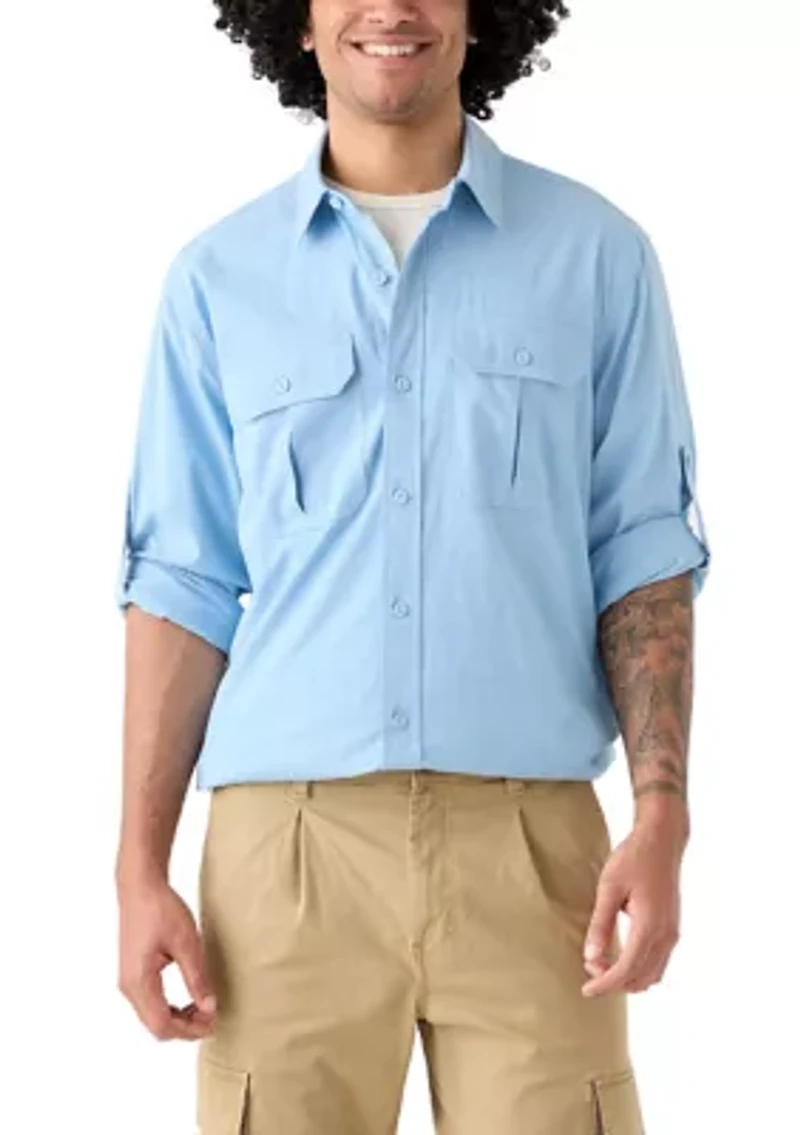 Long Sleeve Chambray Rip Stop Shirt