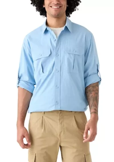 Long Sleeve Chambray Rip Stop Shirt