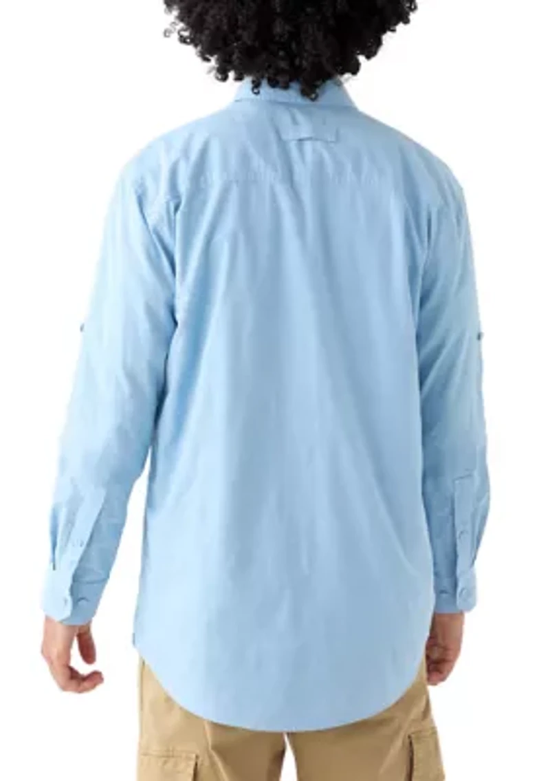 Long Sleeve Chambray Rip Stop Shirt