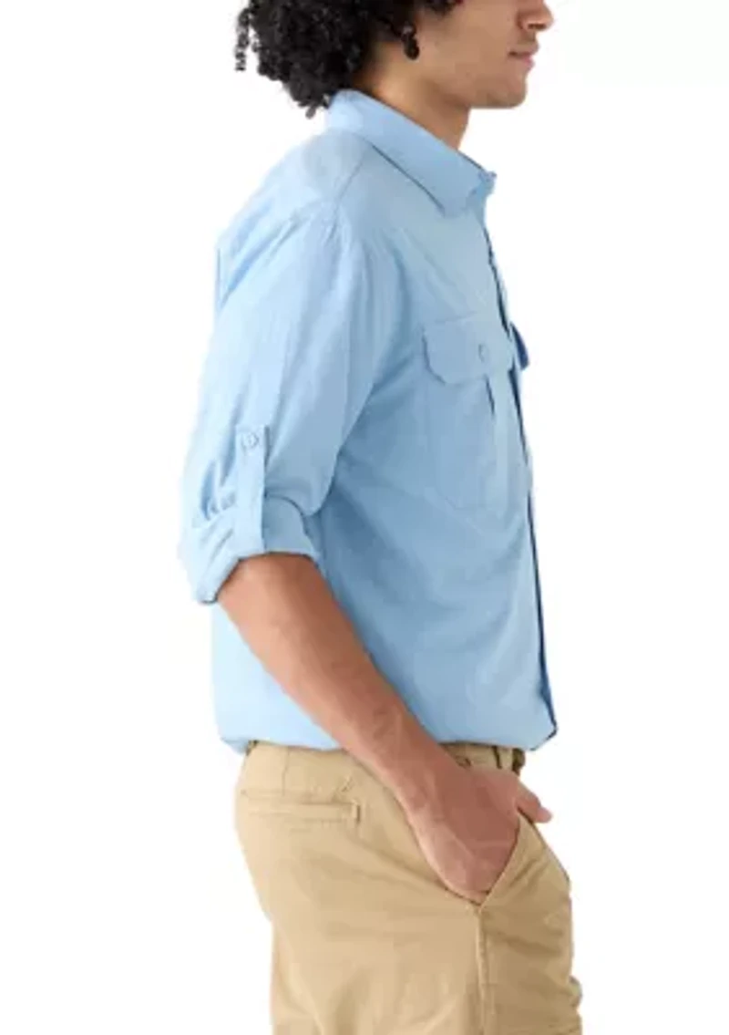 Long Sleeve Chambray Rip Stop Shirt