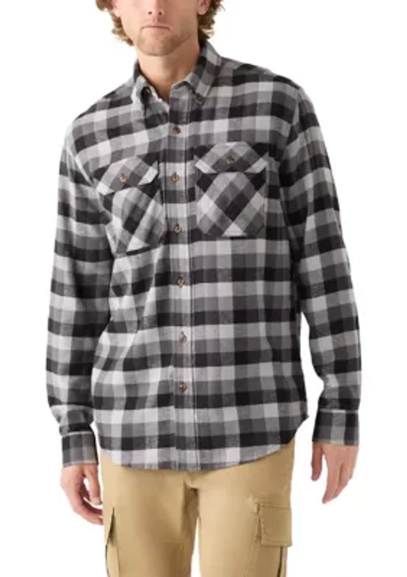 Long Sleeve Woven Flannel Shirt