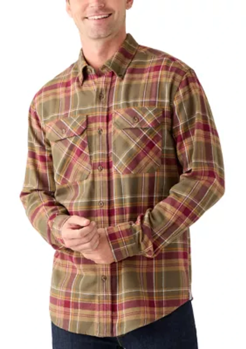 Long Sleeve Woven Flannel Shirt