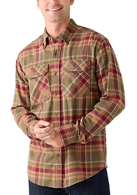 Long Sleeve Woven Flannel Shirt