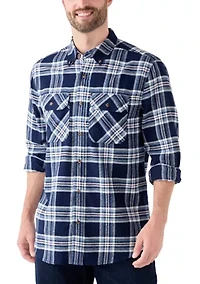 Long Sleeve Woven Flannel Shirt