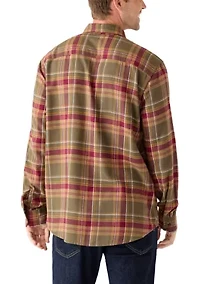 Long Sleeve Woven Flannel Shirt