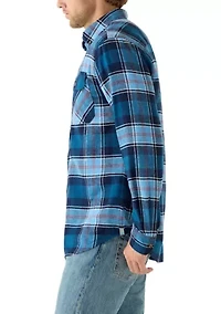 Long Sleeve Woven Flannel Shirt