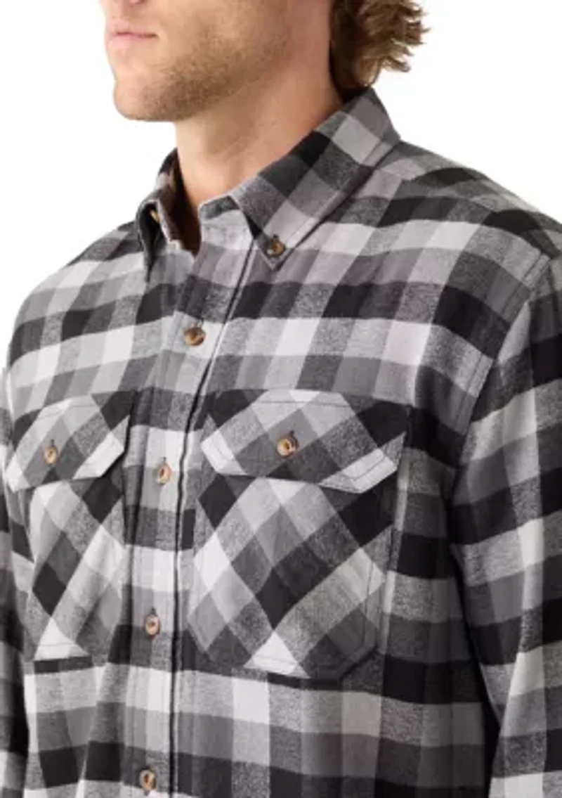 Long Sleeve Woven Flannel Shirt