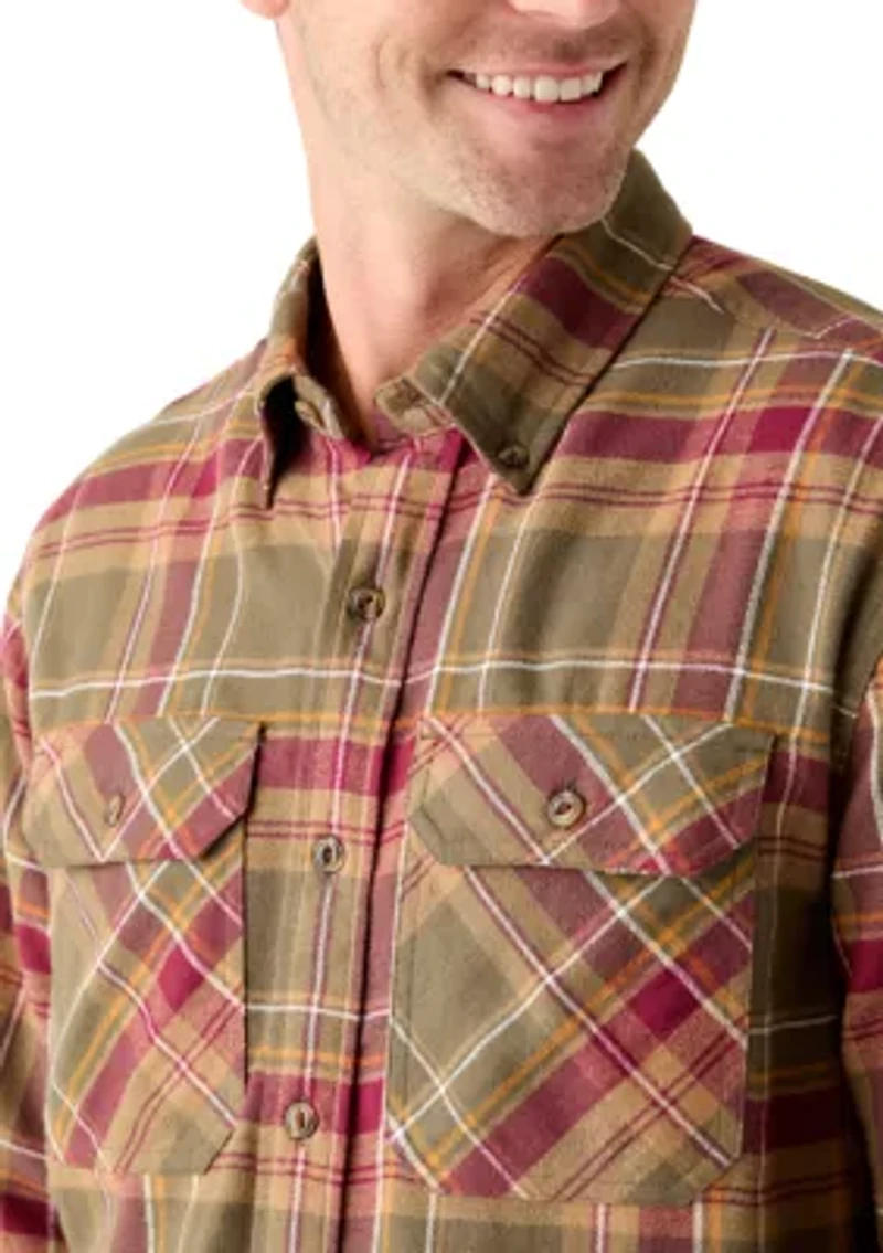 Long Sleeve Woven Flannel Shirt