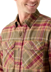 Long Sleeve Woven Flannel Shirt