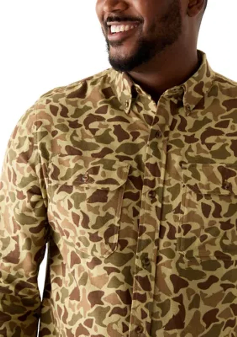Long Sleeve Printed Flannel Shirt