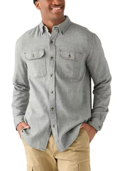 Long Sleeve Solid Flannel Shirt