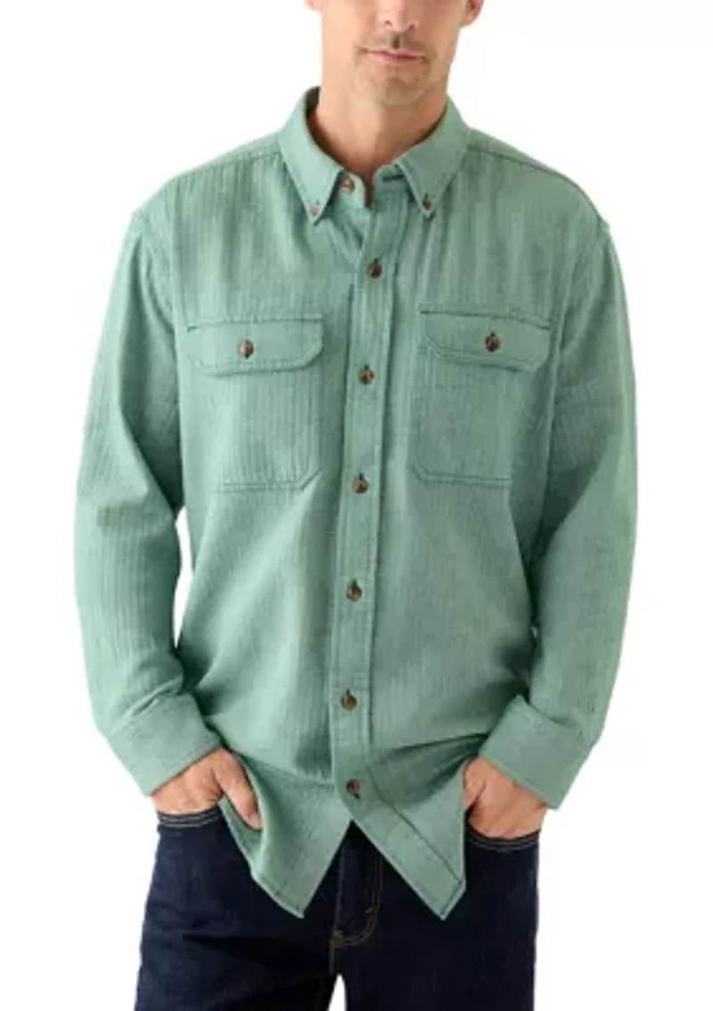 Long Sleeve Solid Flannel Shirt