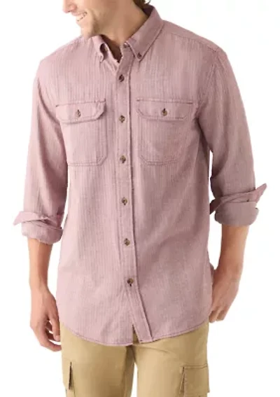 Long Sleeve Solid Flannel Shirt