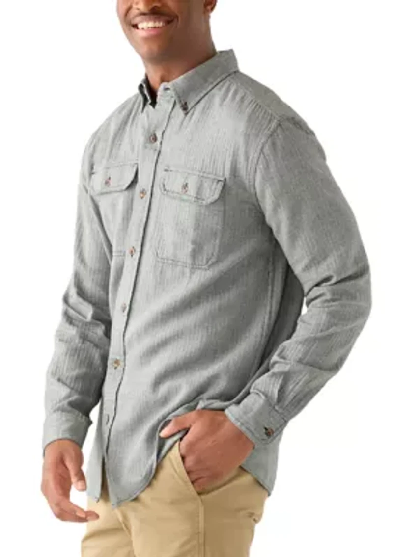 Long Sleeve Solid Flannel Shirt