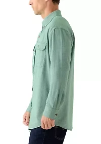 Long Sleeve Solid Flannel Shirt