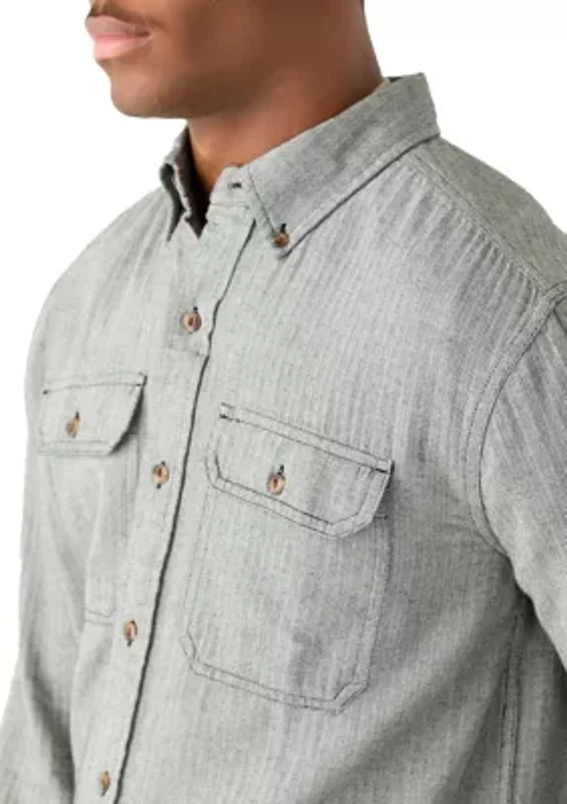 Long Sleeve Solid Flannel Shirt