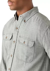 Long Sleeve Solid Flannel Shirt
