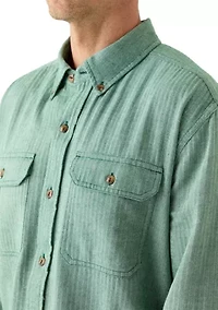 Long Sleeve Solid Flannel Shirt