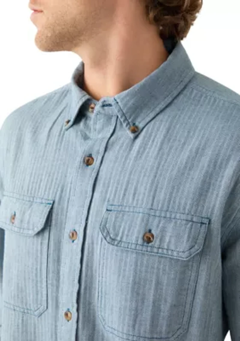 Long Sleeve Solid Flannel Shirt