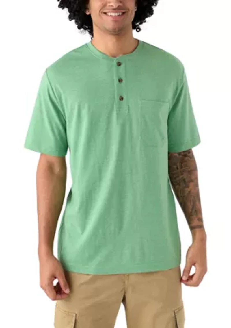 Men's Short Sleeve Jersey Henley Shirt
