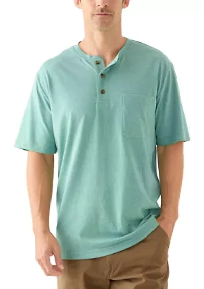 Men's Short Sleeve Jersey Henley Shirt