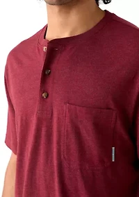 Men's Short Sleeve Jersey Henley Shirt