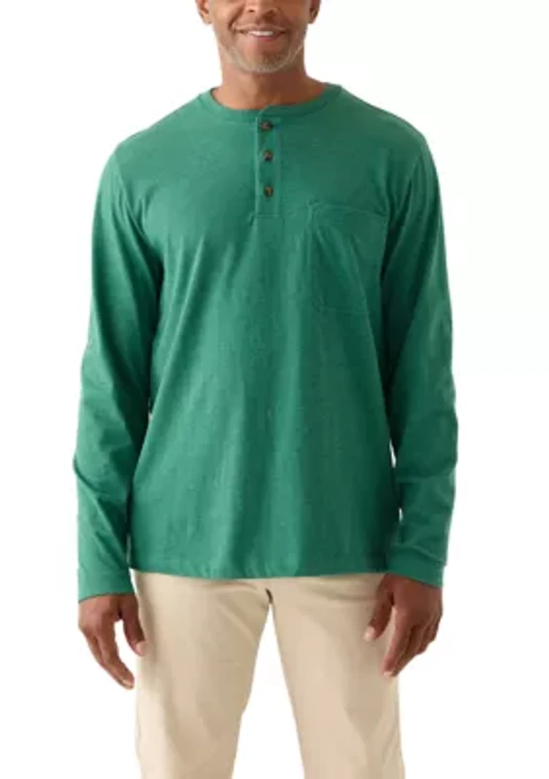 Long Sleeve Jersey Henley Shirt