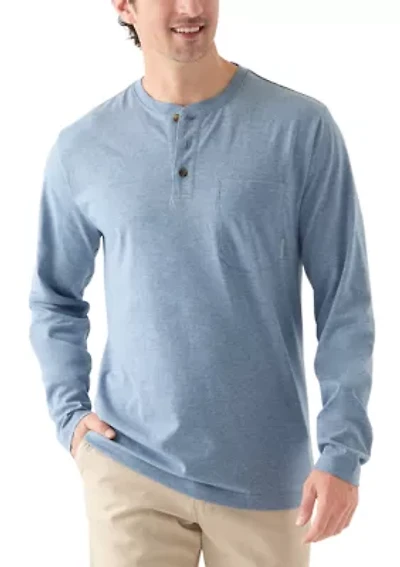 Long Sleeve Jersey Henley Shirt