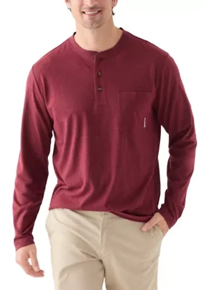 Long Sleeve Jersey Henley Shirt