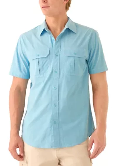 Men's Short Sleeve Chambray Ripstop Shirt