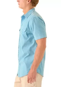 Men's Short Sleeve Chambray Ripstop Shirt