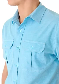 Men's Short Sleeve Chambray Ripstop Shirt