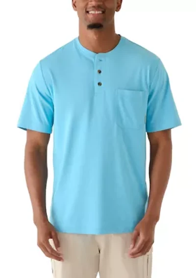 Men's Short Sleeve Jersey Pocket Henley