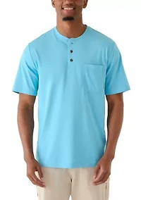 Men's Short Sleeve Jersey Pocket Henley