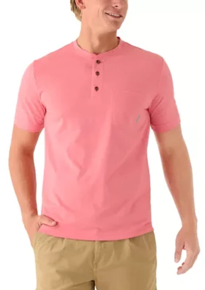 Men's Short Sleeve Jersey Pocket Henley