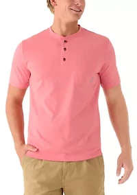 Men's Short Sleeve Jersey Pocket Henley