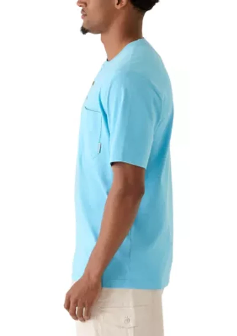 Men's Short Sleeve Jersey Pocket Henley