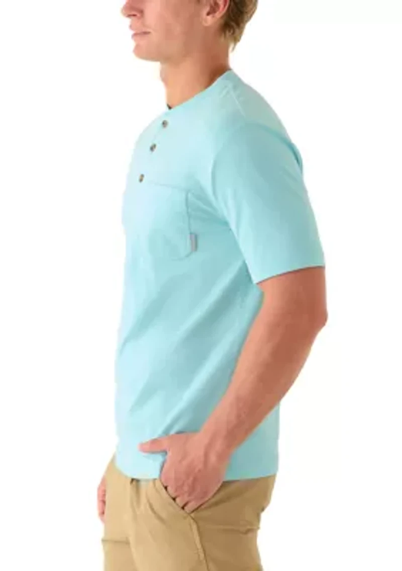 Men's Short Sleeve Jersey Pocket Henley