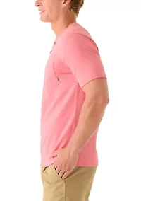 Men's Short Sleeve Jersey Pocket Henley