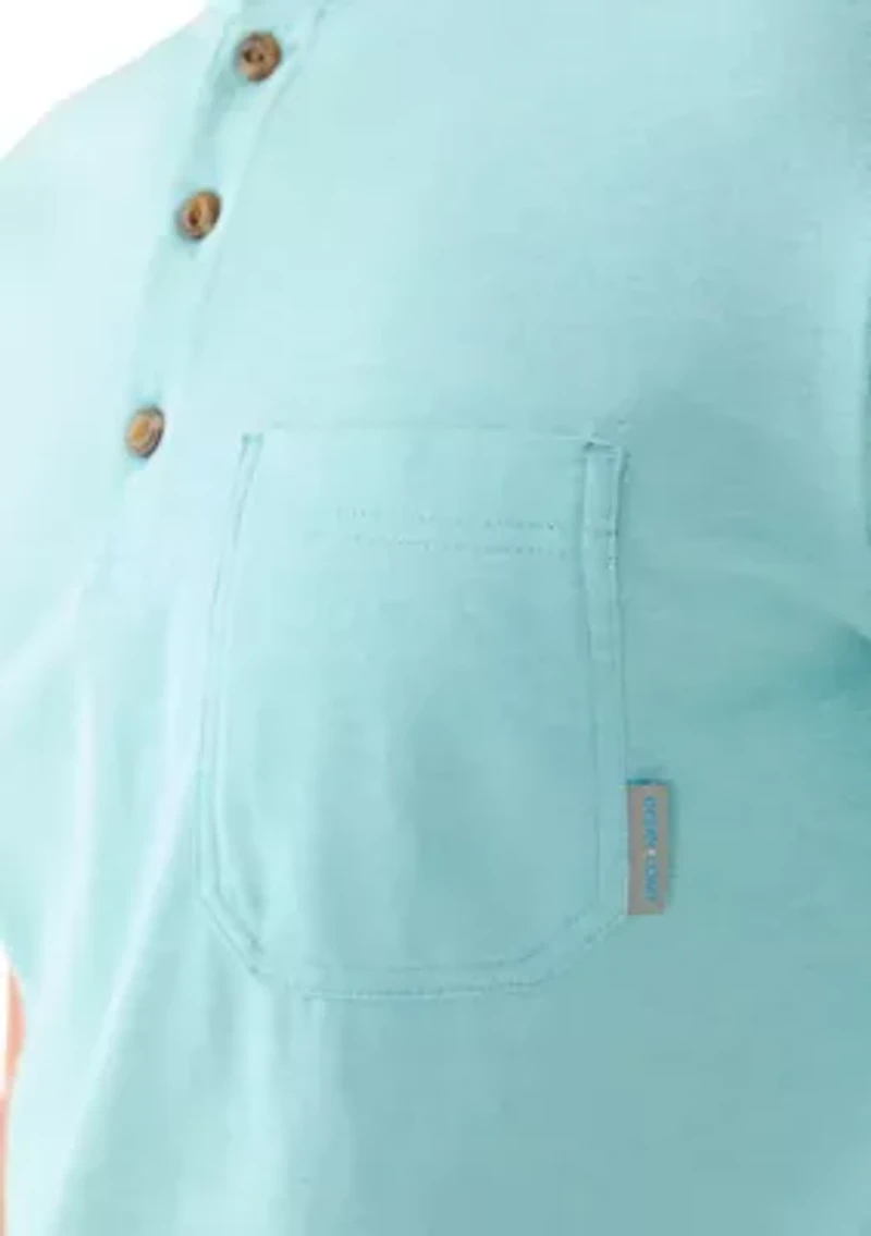 Men's Short Sleeve Jersey Pocket Henley