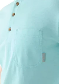 Men's Short Sleeve Jersey Pocket Henley